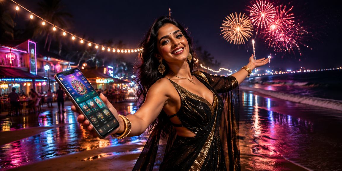 Mobile Casino entertainment on the beach in India